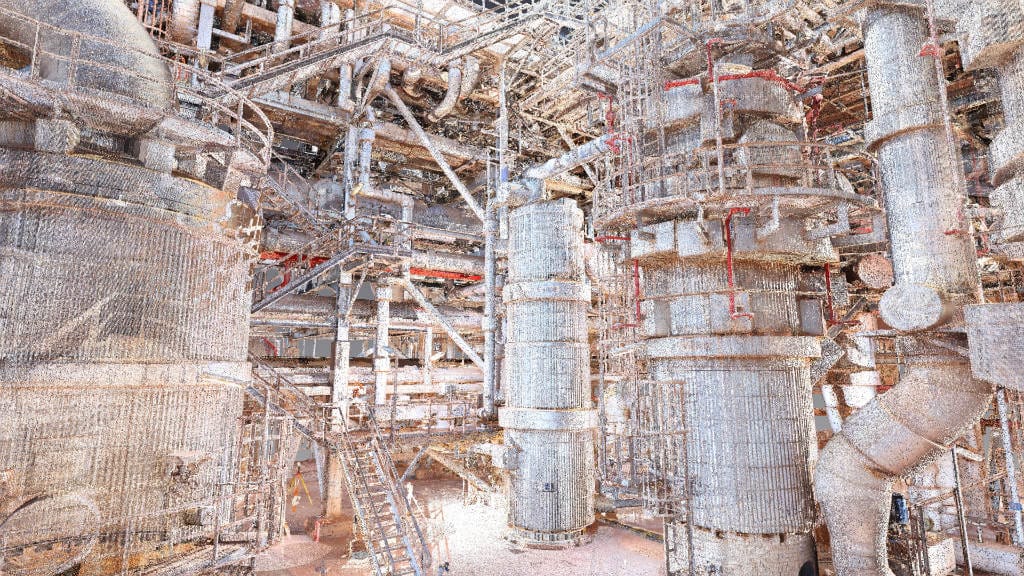 Coloured 3D Laser Scan of LNG Process Plant