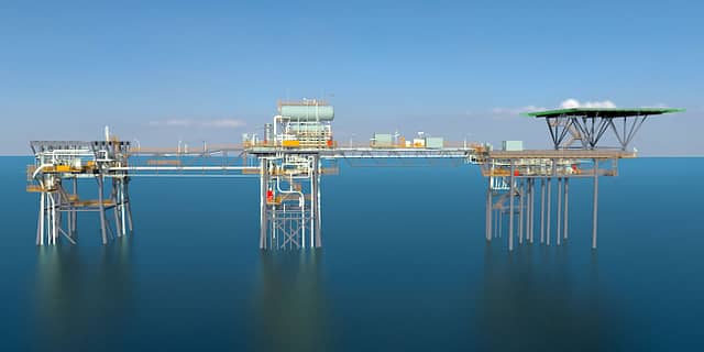 Accurate as-built CAD model of three offshore platforms