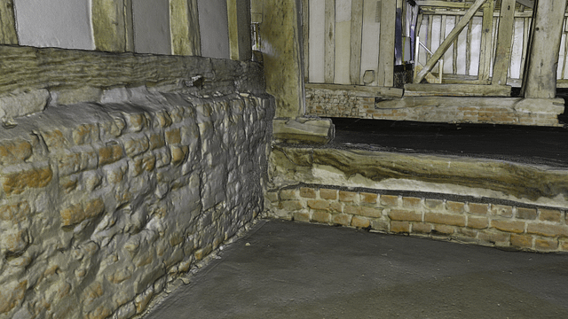 3D laser scan point cloud of a 13th century barn with wall detail