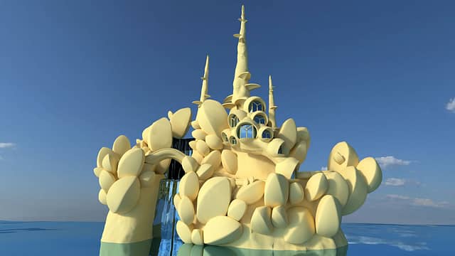 3D model of a conceptual tourist attraction by Roger Dean