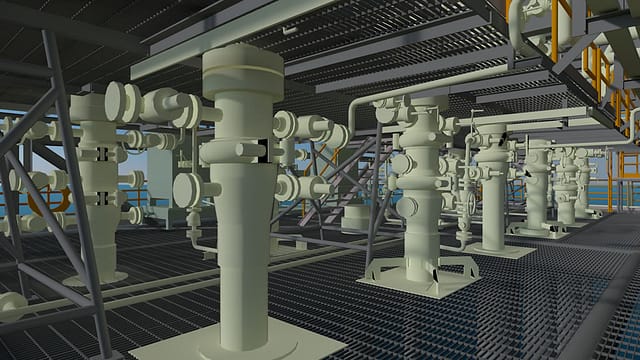 Accurate as-built CAD model wellheads on an offshore platform