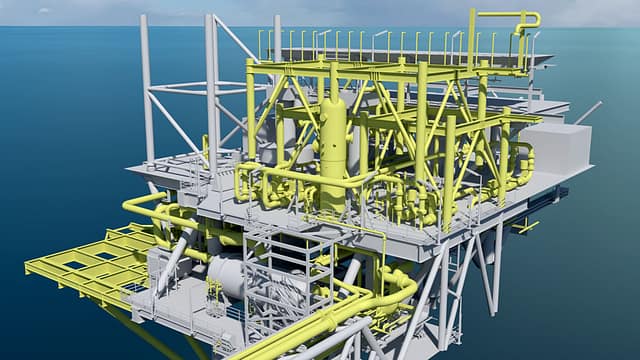 3D computer model of a digital twin offshore platform