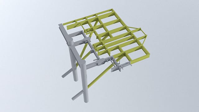 3D computer model showing a new section of structure for an offshore platform