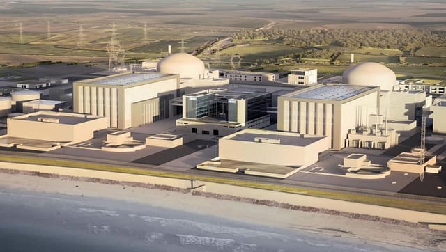 Aerial view of the proposed Hinkley Point C nuclear power plant